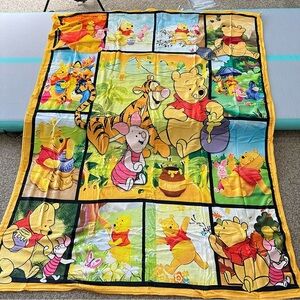 Disney Winnie the Pooh Tigger Piglet Large 80x63 Patchwork‎ Fleece Throw Blanket